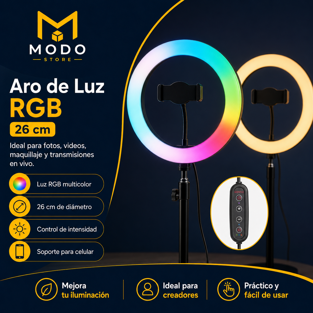 Aro de Luz RGB 26 cm