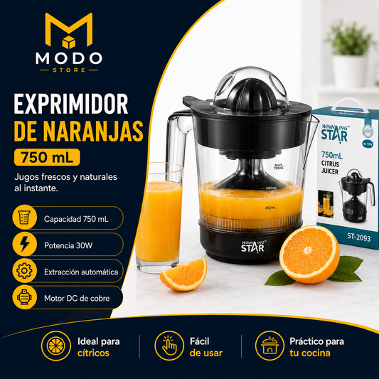 Exprimidor de Naranjas Eléctrico 750 ml