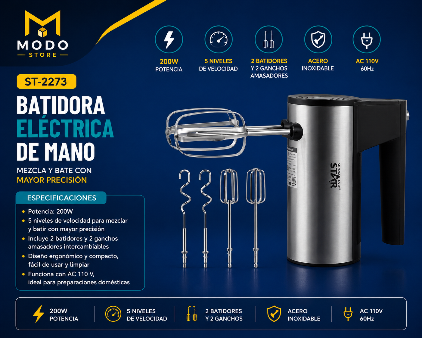 Batidora Eléctrica de Mano
