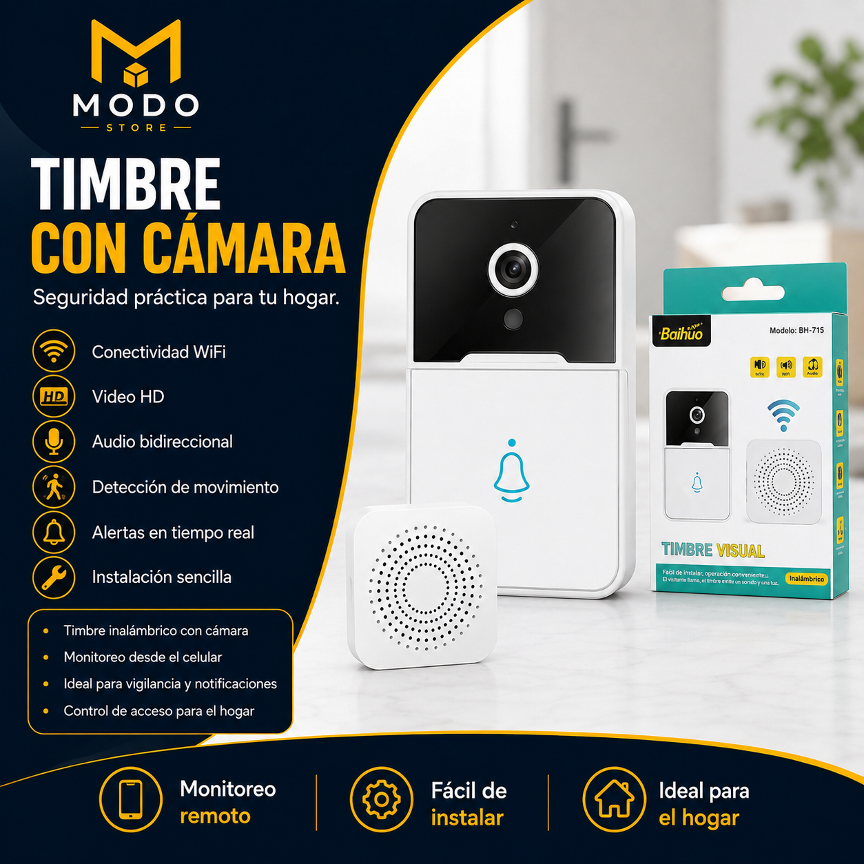 Timbre Inalámbrico con Cámara